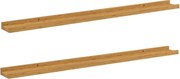 vidaXL Raft de perete cu raft 2 pcs Bej 100 x 9 x 3 cm Lemn compozit