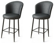 Set de scaune de bar Uras Anthracite, 2 buc., 2 buc.