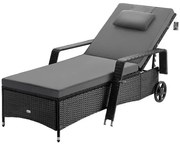 Deuba Recliner de lux cu roți negre - perne antracit