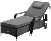 Deuba Recliner de lux cu roți negre - perne antracit