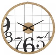Ceas decorativ negru din metal si MDF, ø 60 cm, Numbers Mauro Ferreti