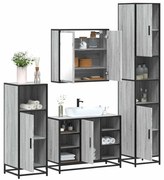 vidaXL Set de mobilier de baie 4 piese Lemn stratificat gri Sonoma