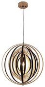 Lustră suspendată din lemn cu cablu, 1xE27/60W/230V, Ø 50 cm, lemn masiv/furnir/lemn de cauciuc