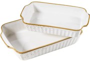 Mäser Set de 2 vase pentru copt Pintar White cupuncte maro