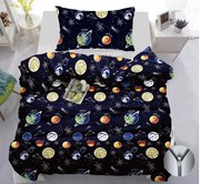 Lenjerie de pat din bumbac PLANETS albastru inchis Dimensiune lenjerie de pat: 70 x 90 cm | 140 x 200 cm