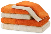 Prosoape de baie portocalii/bej 6 buc. din bumbac din frotir Bellis – Restilo