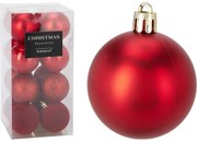 Set de 16 ornamente de Crăciun Festive Sparkles,roșu, diametru 5 cm, plastic, diam. 5 cm