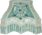 Abajur din textil, turcoaz, formă dreptunghiulară, 17 x 22 x 18 cm, „Victoria”