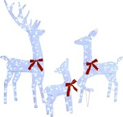 vidaXL Familia Renilor 3 pcs Alb rece 68 x 26 x 127 cm țesătură