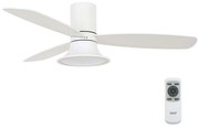 Ventilator LED dimabil Lucci Air 210661 FLUSSO 1xGX53/18W/230V lemn/alb + telecomandă