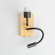 Lampă LED de perete Brilagi NUBILA WOOD 1xE27/25W/230V + LED/3W stejar/negru