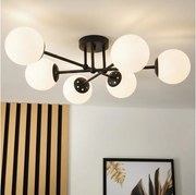 Brilagi - Lustră aplicată MALIVA 6xE14/15W/230V negru/alb
