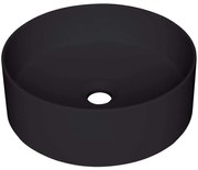 Lavoar pe blat compozit negru mat 36 cm, rotund, Deante Silia Negru mat