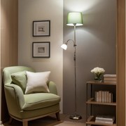 Brilagi - Lampadar CERIA 1xE27/100W/230V + 1xE14/25W crom mat/verde