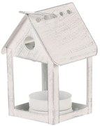 Lanterna metalică Cuib de pasăre, albă, 11 cm