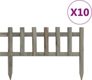 vidaXL Borduri de gazon,10 buc., 4,4 m, lemn de brad