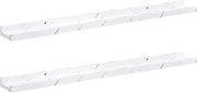 vidaXL Raft de perete 2 pcs Marmură albă 80 x 9 x 3 cm Lemn compozit