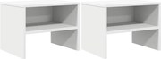 vidaXL Noptiere, 2 buc., alb, 40x30x30 cm, lemn prelucrat