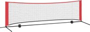vidaXL Rețea de tenis Negru și roșu 301 x 90,5 x 87 cm Poliester
