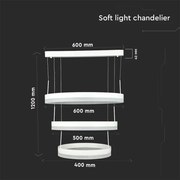 Lustră LED dimabilă pe cablu LED/86W/230V 3000K alb