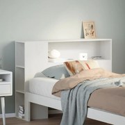 vidaXL Tăblie de pat cu depozitare alb 75 cm lemn masiv de pin