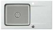 Chiuveta compozit incastrata Quadron Pop Edward 111 finisaj inox - alb 78x44 cm