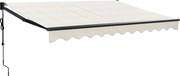 vidaXL Copertină retractabilă, crem, 3,5x2,5 m, textil și aluminiu