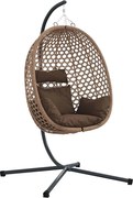 vidaXL Scaun suspendat ou Manual Cafea 104 x 100 x 191 cm poliratan