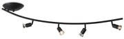 Spotlight modern curbat negru cu 4 lumini - Jeany