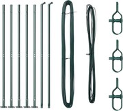 vidaXL Stâlp de gard. 7 pcs Verde Oțel