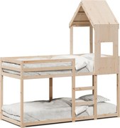 vidaXL Pat supraetajat fără saltea, 90x190 cm, lemn masiv de pin