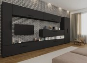 Set Mobila Living Fusion Gri Antracit / Alb C07