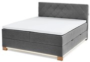 Pat boxspring gri cu spațiu de depozitare 180x200 cm Messina – Meise Möbel