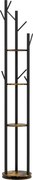 HOMCOM Suport Haine, Rotativ, cu 4 Rafturi și 8 Cârlige, stander haine pentru Hol, Dormitor, Living, 30x30x175 cm, Maro Rustic | Aosom Romania