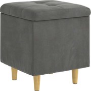 vidaXL Ottomană de depozitare Gri închis 40 x 40 x 45 cm Catifea