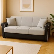 Canapea extensibila 3 loc cu spatiu de depozitare – stofa negru si bej – Country