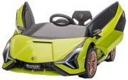 Masina electrica pentru copii 12V Lamborghini, telecomanda, viteza 3-8 km/h, 108x62x40cm, Verde HOMCOM | Aosom Romania