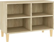 vidaXL Comodă TV, picioare lemn masiv, stejar sonoma, 69,5x30x50 cm