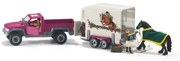 Schleich - Pick-up cu remorcă și cal, 51,5 cm