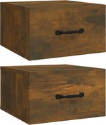 vidaXL Noptiere de perete, 2 buc., stejar fumuriu, 35x35x20 cm