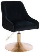 HR920N Scaun Neagră din Catifea cu Bază Aurie