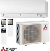 Aparat de aer conditionat cu invertor Mitsubishi Electric MSZ-FH25VE + MUZ-FH25VEHZ, 9000 BTU, 20 m², A+++, R-410A, I-SEE, Natural Flow, Plasma Quad, Swing, Alb