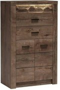 Comoda INDIANAPOLIS I6, frasin inchis, PAL laminat, cu 2 sertare, 2 us
