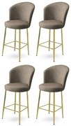 Set de scaune de bar Fora Cappuccino și Auriu, 4buc., 4 buc