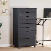 vidaXL Dulap rulant cu sertare MOSS, gri, lemn masiv de pin