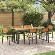 vidaXL Set de dining pentru grădină cu 7 piese din lemn masiv de acacia și metal