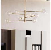 Lustră LED pe tijă Ideal Lux EQUINOXE 8xG4/2W/230V d. 128 cm alamă/transparent