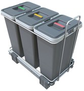 Coș de gunoi de plastic pentru deșeuri selecționate/încorporat 8 + 8 + 8 l Ecofil - Elletipi