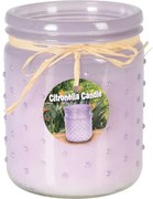 Lumânare repelentă Citronella 230 g, violet , 10,5x 12,5 cm