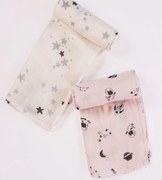 Minene Bambus / muselina set de scutece de stofa - alb, roz